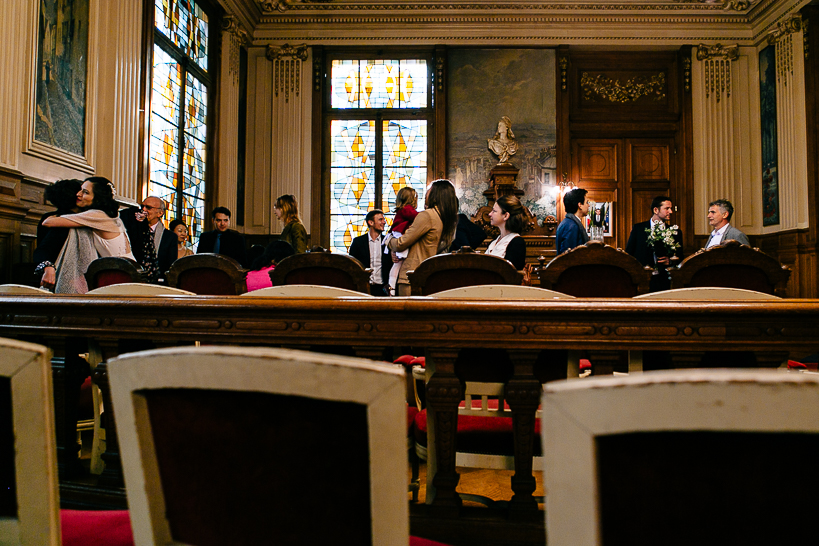 fin de la cérémonie civile dans la mairie du 18eme arrondissement de Paris